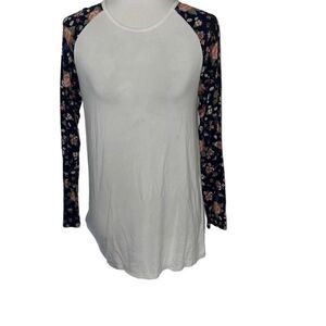 Matilda Jane Moments with You Out of the Park Floral Raglan Long Sleeve Top Sz M